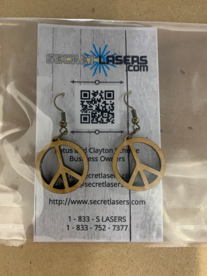 PEACE Wood Earrings