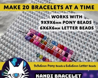 Organizador de pulseras Kandi © – Herramienta para crear cuentas con diseño artístico – Diseño original de iRav3D © – Suministros de artesanía, intercambio de amistad, baratijas PLUR DIY