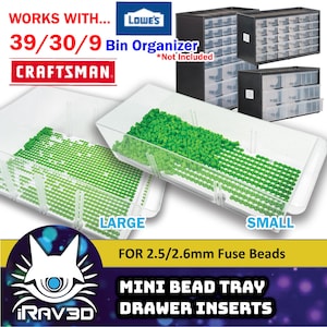 The Original MINI Perler Drawer Inserts© compatible with Craftsman Organizers - Design by iRav3D©