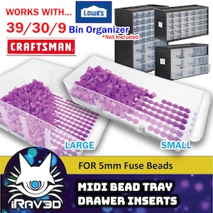 The Original MIDI Perler Drawer Inserts© compatible with Craftsman Organizers - Design by iRav3D©