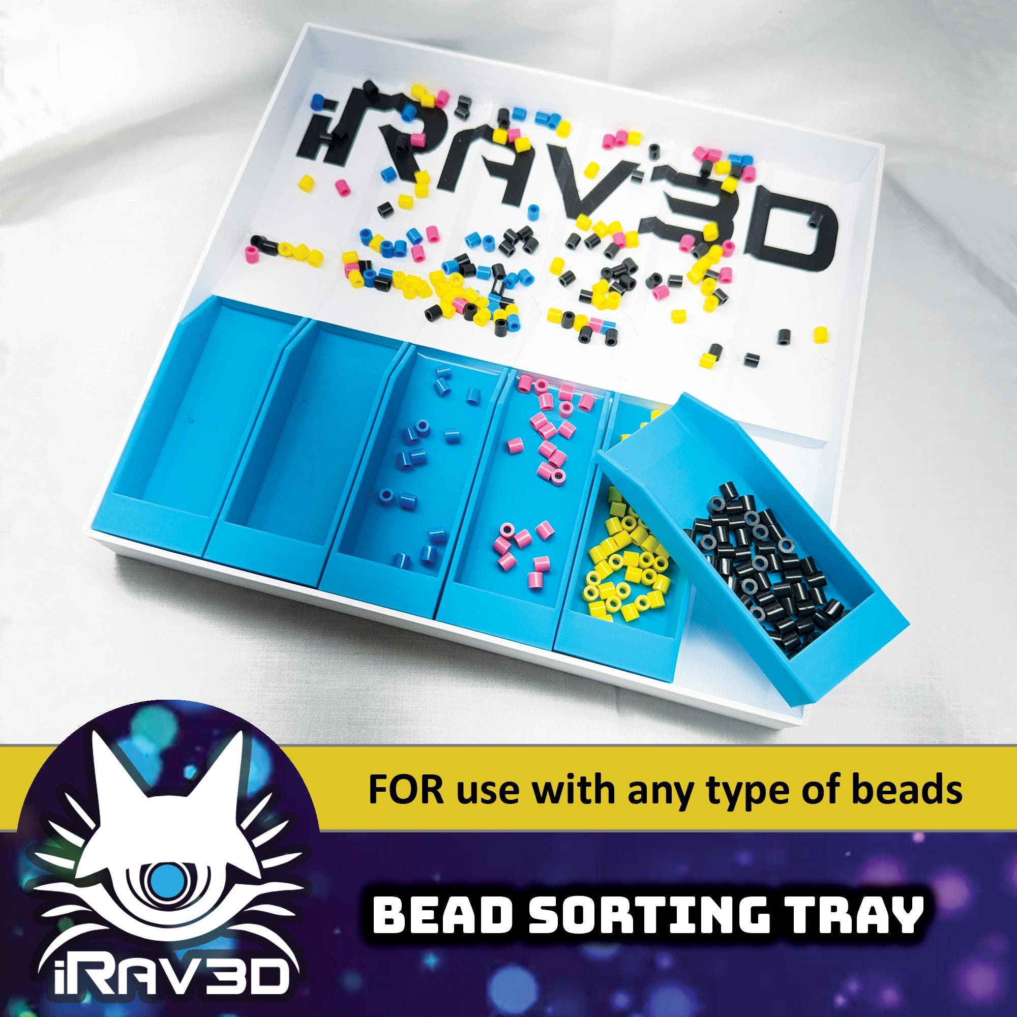 iRav3D's Innovative Bead Sorting Tray – Perfectly Designed for Quick Cleanup and Intricate Creations!