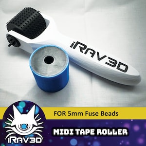 Herramienta MIDI de rodillo de cinta con pinchos para cuentas Perler de 5 mm© – Perforadora manual para manualidades con cuentas fusibles – Diseño original de iRav3D© – Compatible con Hama/Arktal