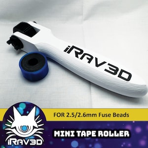 Mini rouleau de ruban adhésif perler Beads © 2,5/2,6 mm - Perforatrice manuelle pour créations artisanales de perles à fusionner - Design original par iRav3D © Compatible Hama/Arktal