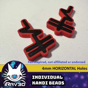 Fan Art SMALL BTSM Cross Pendant/Kandi Beads Colorful Beads for Rave Bracelets Festival Jewelry Plur Crafts EDM trade supplies