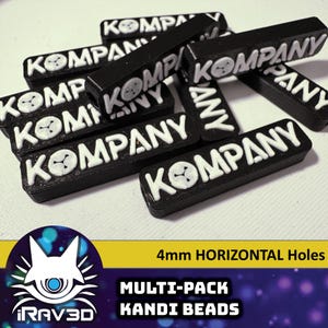 10 Pack HORIZONTAL Kompany inspired Kandi Beads