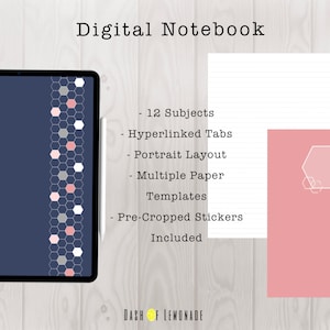 Digital Notebook for GoodNotes,Notability,etc./iPad planner/Student Notebook/Note Taking/hyperlinked tabs