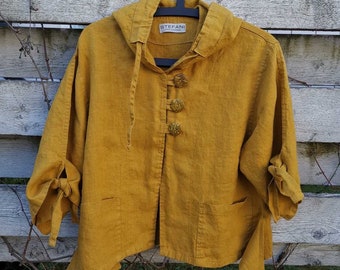 Linen jacket / Washed oversized linen top / Linen cardigan / Soft linen jacket/ One size