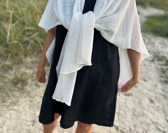 100% linen poncho/cape -Summer poncho made from natural fibers - Thin cape cardigan - Lightweight cardigan poncho