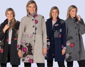 Coat for women/  Wool coat/ / Extravagant coat/ Designer coat/ Jacket/ Hooded cardigan/ High qualityUrban  Boiled wool coat