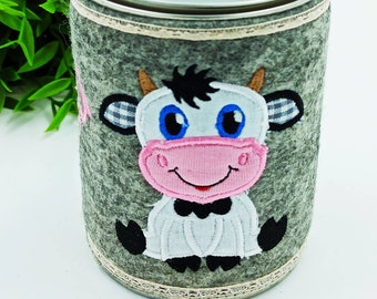 Birthday gift, money box with felt, customizable