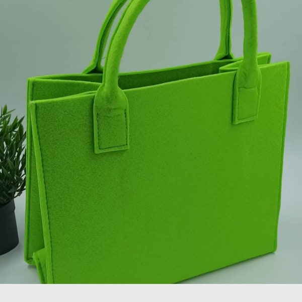 Felt bag light green, great as a shopping bag/carry bag, customizable, embroiderable