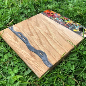 Handmade Epoxy Resin Cutting Board, Personalized Chopping Board, Wooden Cheese Board, Acrylic Colored Charcuterie Board, Gifts for Mom