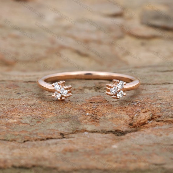 Unique Rose Gold Open Wedding Band Matching Wedding Band Etsy