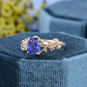 68mm Oval cut Lab sapphire Engagement Ring Yellow gold Moissanite Engagement Ring Vintage Cluster diamond Wedding Anniversary promise Gift zdjęcie 2