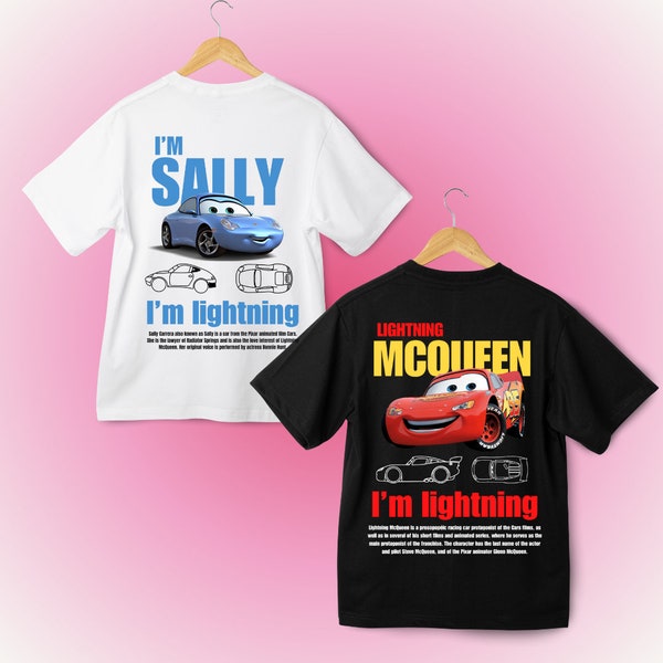 Lightning Mcqueen And Sally PNG for t-shirt design, cars design