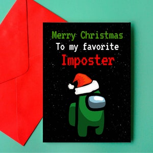 Entre nosotros tarjeta de Navidad imprimible, entre nosotros Navidad, entre nosotros tarjeta, tarjeta de jugador, entre nosotros juego, entre nosotros, tarjeta de Navidad de jugador