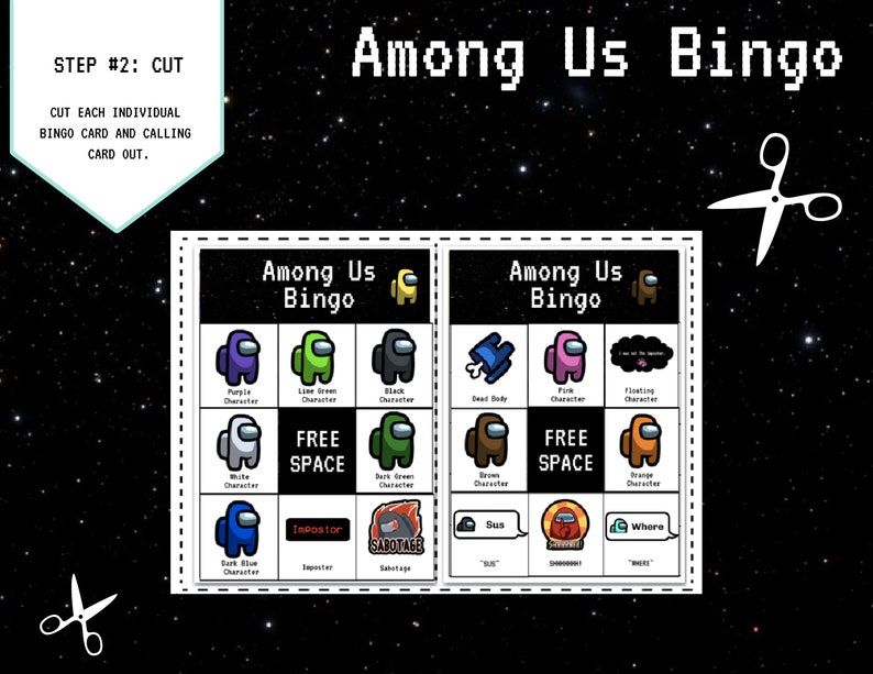 among us bingo among us printable bingo among us game among etsy