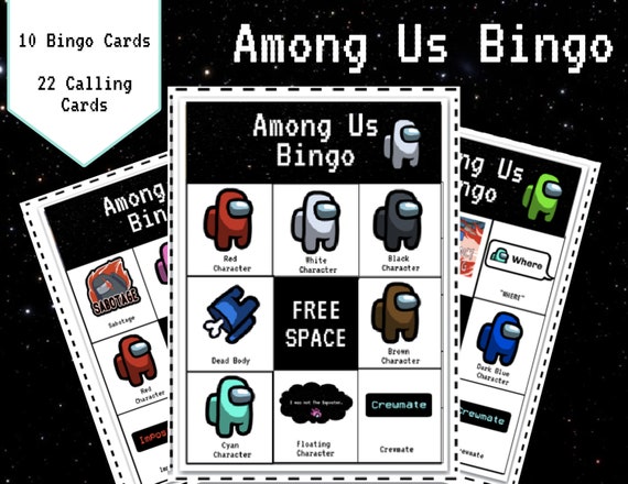 among us bingo among us printable bingo among us game among etsy
