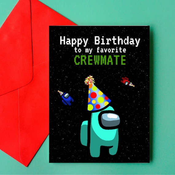 Among Us Printable Birthday Card Among Us Birthday Party - Etsy