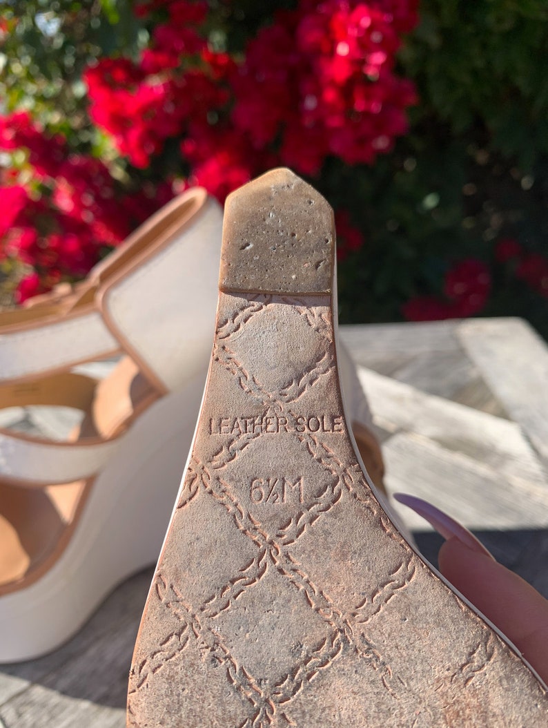 L.A.M.B Inesa Platform Wedge with White /& Tan Leather