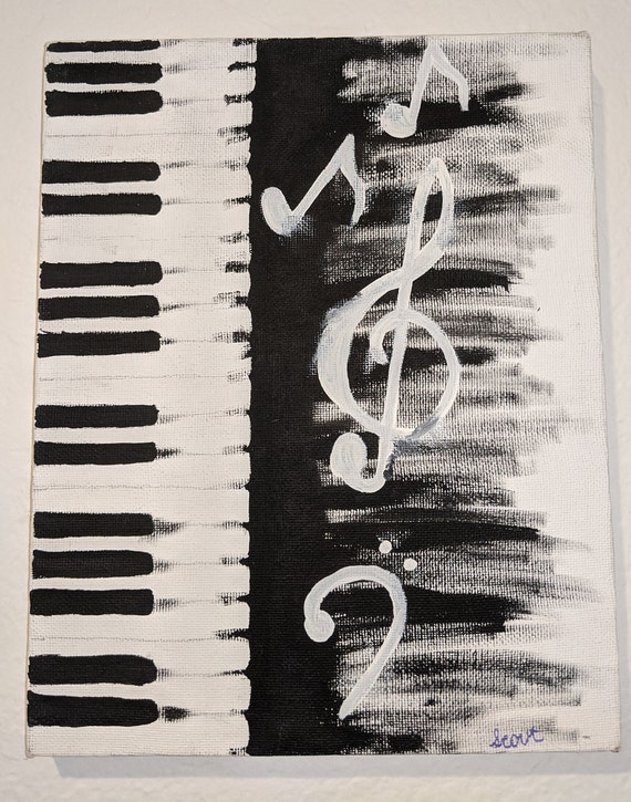 Abstract Piano Painting Music Gift Simple Etsy