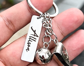 Personalized Soccer Keychain for Boys Men Women Boys Girls Gifts, Soccer Key Ring Sports Birthday Gift Camp Team Coach Dad Gift