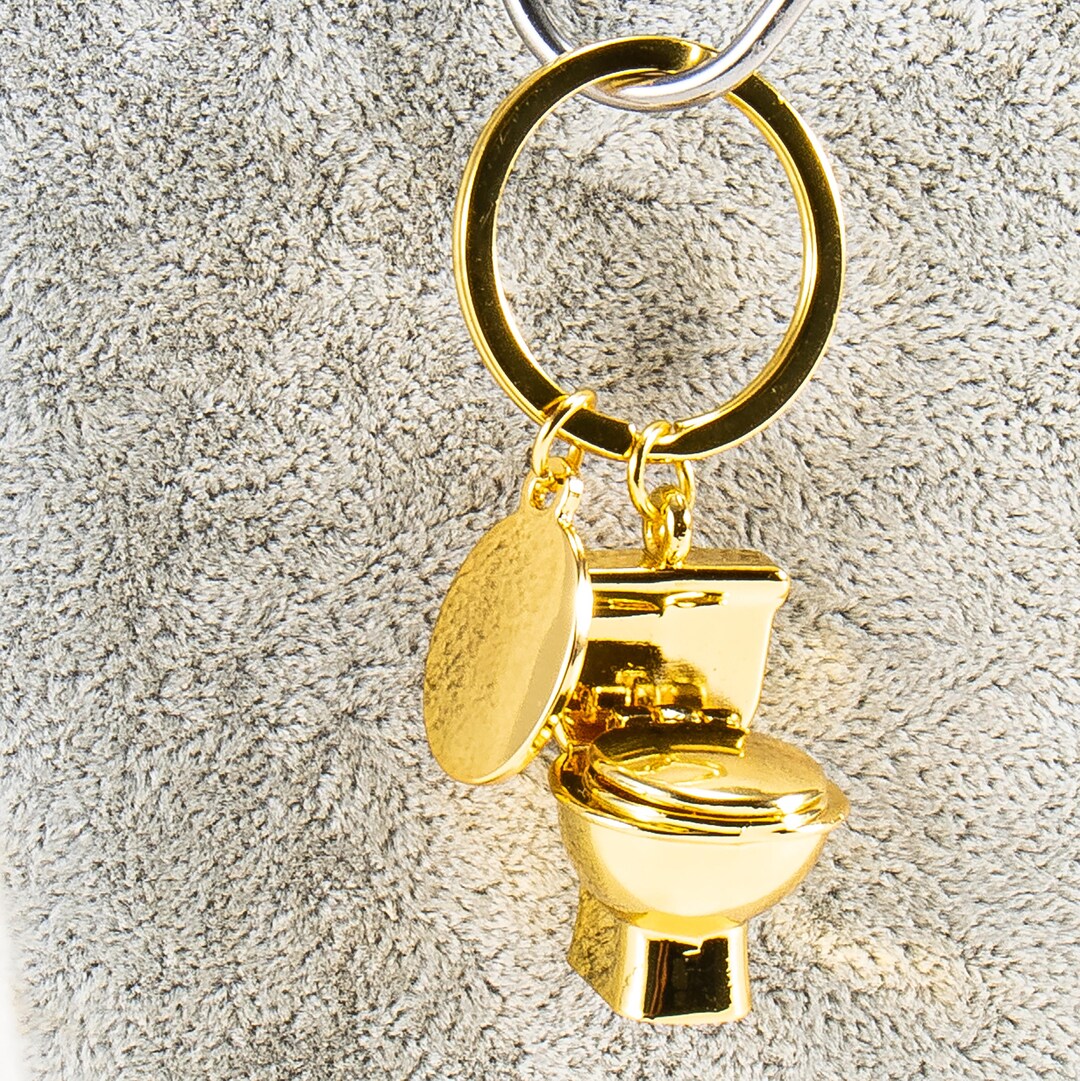 Personalized Gold Toilet Keychain Funny Novelty Office Gift Name ...