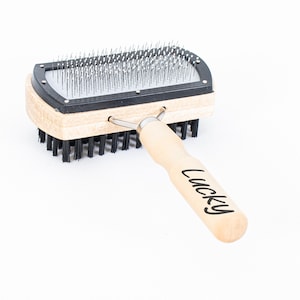 Personalized Double Sided Slicker Dog Brush, Pets Grooming Comb for Removing Shedding, Hair Grooming Coat Comb Fur Cleaner Pin Bristle