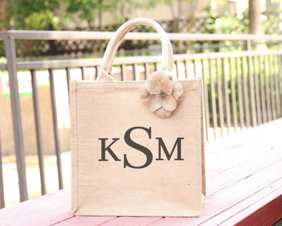 Monogram Name Tote Bag, Personalized Tote Bags, Bridesmaid Tote, Beach  Tote, Bridesmaid Gift, Bridal Party Gifts, Wedding Welcome Bag