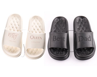 Personalized Pillow Slipper for Women and Men, Quick Drying Shower Slides Bathroom Sandals, Lightweight, Thick Sole, Non-Slip, Easy to Clean