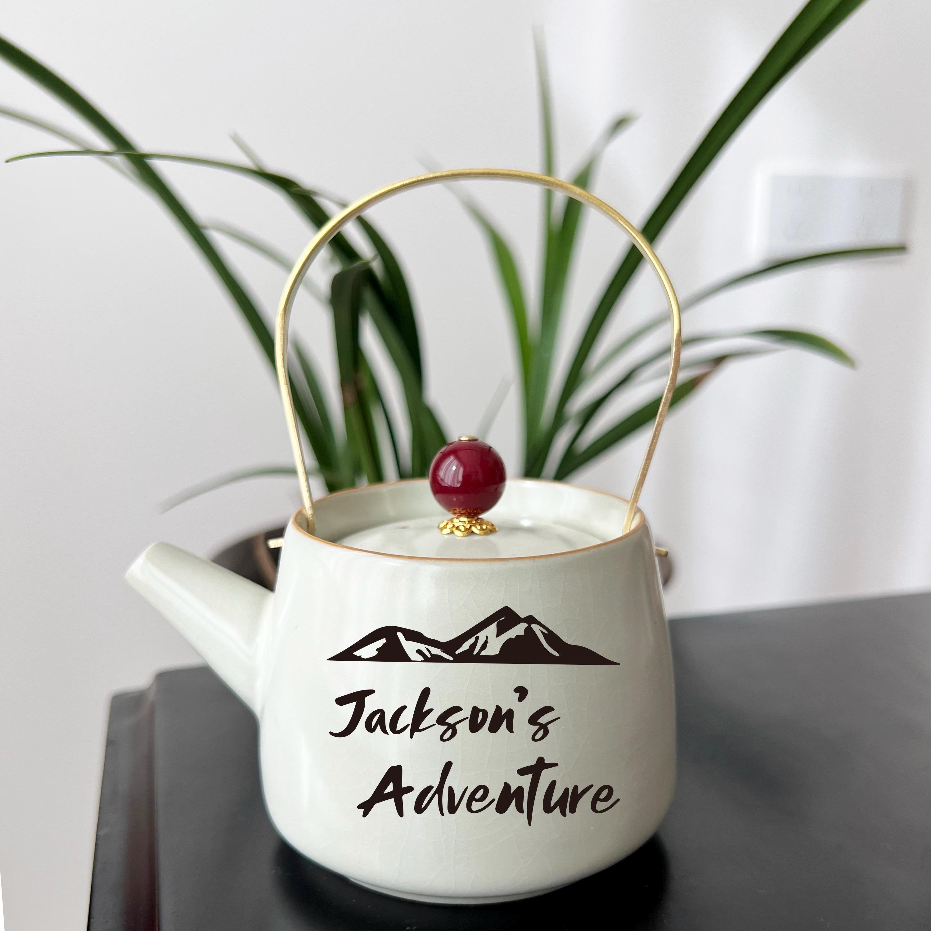 Personalized Ceramic Teapot, Custom Tea Maker, 210ml/7.1oz Porcelain ...