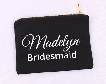 Personalisierte Brautjungfern-Make-up-Tasche, Hochzeit-Brautjungfern-Geschenk, Geschenk für sie, Hochzeit-Brautjungfern-Geschenk