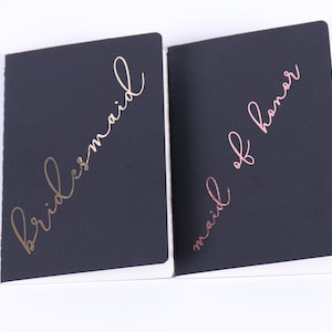 Personalisierte A5 schwarz Notebook Journal leere Seiten GoldFolie Name customized Brautjungfer Hochzeitsvorschlag Geschenk Reise Büro Mitarbeiter Geschenk