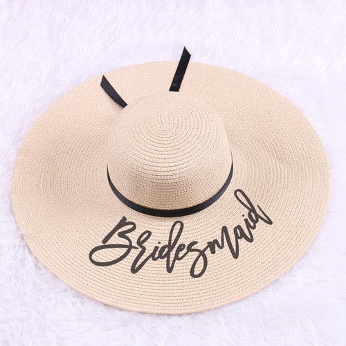 Personalized Ivory Floppy Hat Name Ribbon Beach Pool Outfit Etsy