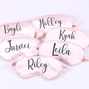 Set of 8 Personalized Satin Eye Mask Sleepover Gifts Adult Kids SPA Sleeping Bridesmaid Hen Bachelorette Bridal Shower Party Wedding Favor image 4