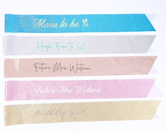 Ceinture en satin personnalisée Votre texte personnalisé Mariage Remise de diplôme Fête d&#39;anniversaire Ceinture en satin de demoiselle d&#39;honneur EVJF Soirée pyjama Miss Reine