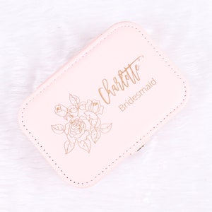 Personalized Large Travel Jewelry Box Bridesmaid Proposal Christmas Gift Bridal Shower Bachelorette Party Ring Organizer Case Customized