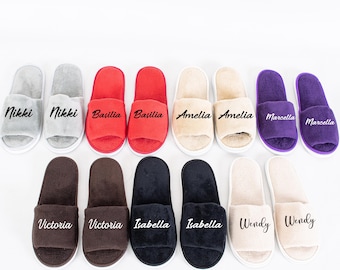 Personalized Spa Slipper House Guest Slipper, Bridesmaid Slipper Wedding Bride Slipper, Bridesmaid Gift for Wedding Bachelorette Party Favor