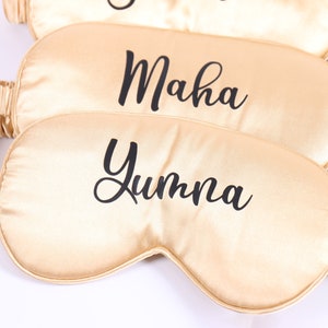 Set of 8 Personalized Satin Eye Mask Sleepover Gifts Adult Kids SPA Sleeping Bridesmaid Hen Bachelorette Bridal Shower Party Wedding Favor image 3