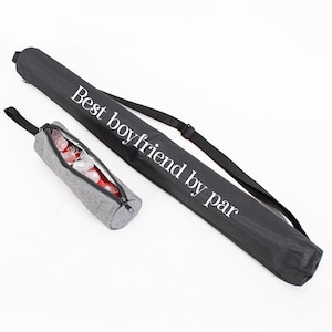 Pochette de bière de golf personnalisée, sac isotherme de canette de bière pour joueur de golf avec texte personnalisé, idées cadeaux de golf pour papa, porte-canette de bière, cadeau de golf