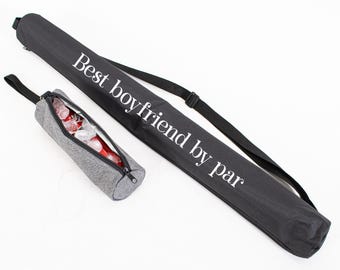 Custodia per birra da golf personalizzata, borsa frigo per lattine di birra per giocatori di golf con testo personalizzato, idee regalo per il golf per papà, porta lattine di birra, regalo per il golf