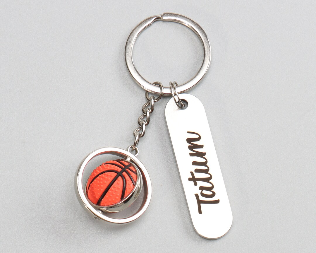 Personalized Basketball Keychain, Custom 3D Rotating Basketball ...