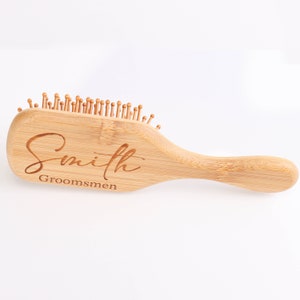 Personalized Wooden Hair Brush Comb Custom Name Monogram SPA Sleepover Party Bridesmaid Proposal Birthday Party Wedding Favor Christmas Gift
