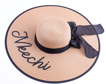 Personalized Summer Floppy Hat Bachelorette Bridesmaid Beach Monogram Honeymoon Vacation Party Bridal Shower Wedding Trip Gift Mother's Day