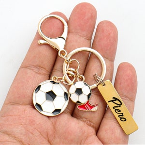 Personalized Soccer Gifts for Boys Girls, 3D Soccer Keychain for Women Men Sport Gift for Son Brother, Birthday Christmas Gifts for Soccer
