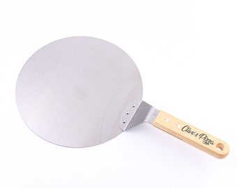 Personalized Pizza Peel 10/12 inch Aluminum Pizza Spatula with Wood Handle, Pizza Spatula Paddle, Pizza Oven Accessories and Pizza Tools