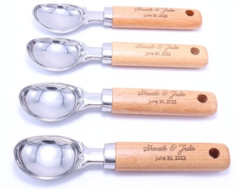 Personalized Ice Cream Scoop Wedding Party Favors Customized Housewarming Bridal Baby Shower Chef Gift Kitchen Utensil Serving Sleepover