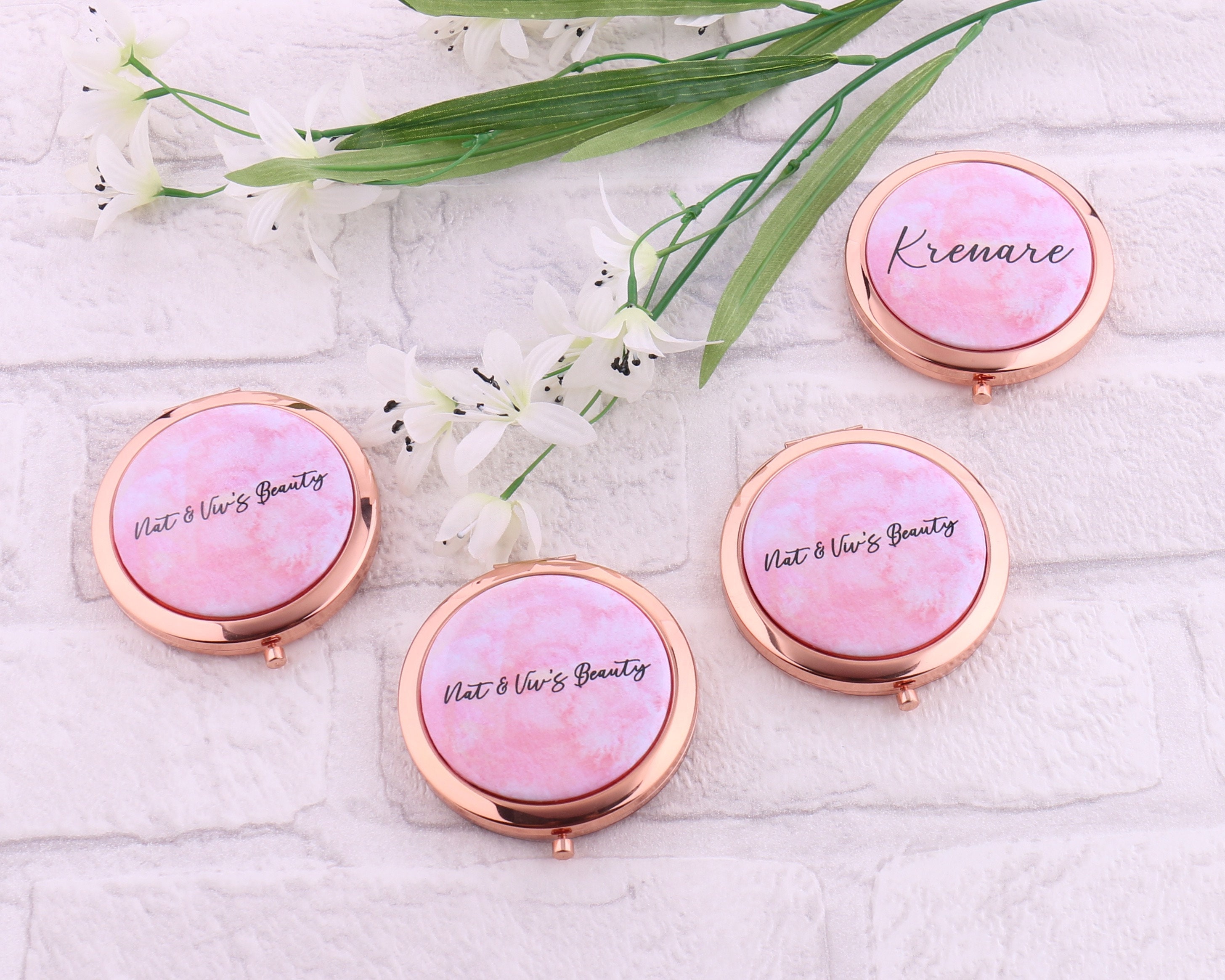 Personalisiertes Taschenspiegel Mit Lasergravur – 6,3 Cm Durchmesser, 1x & 2x Vergrößerung, Geschenk Für Frauen Zu Muttertag, Geburtstag & Mehr