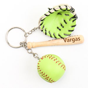 Personalisierte Schlüsselanhänger Baseball Sport Angepasst PU Softball Name und Nummer Initial Team Geschenk Keyring Coach Geschenk