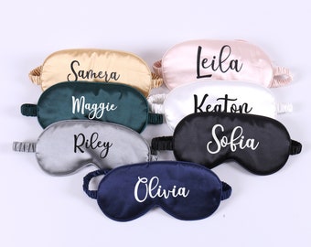 Lot de 8 masques pour les yeux en satin personnalisés - cadeaux de soirée pyjama SPA pour enfants adultes dormir demoiselle d'honneur poule EVJF